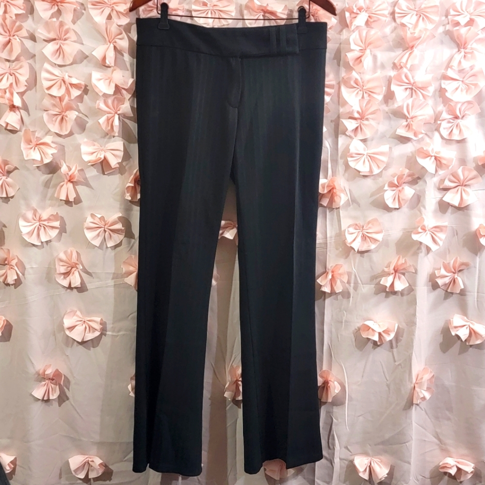 🇨🇦 Nwot VAMP 7/8 Black Dress Pants Womens Y2K Pinstriped